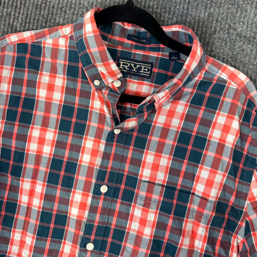 Rye by Hawker Rye Mens L Plaid Button Down Shirt Tradcore Workwear Americana 90s